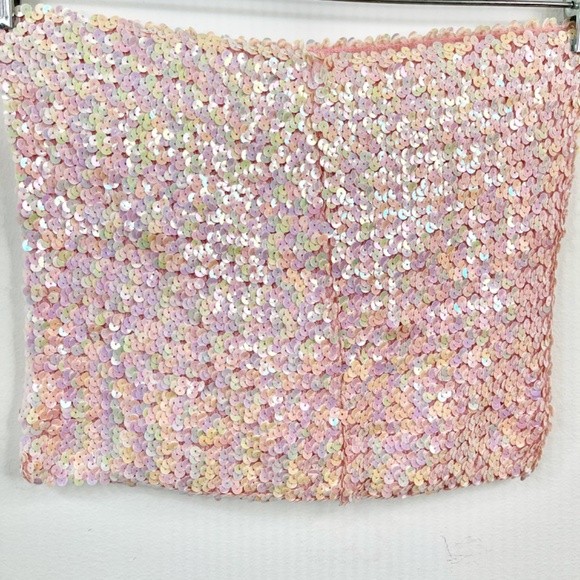 🌸 Hugo Buscati Collection 2-Piece Set -Sequin Tube Top + Satin Maxi Skirt-Sz 12 - Picture 3 of 11